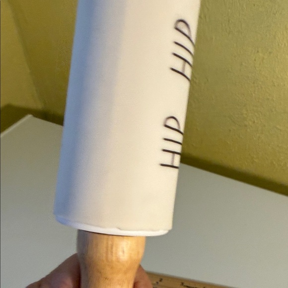 Rae Dunn White Ceramic Rolling Pin with Black Text - Picture 6 of 11